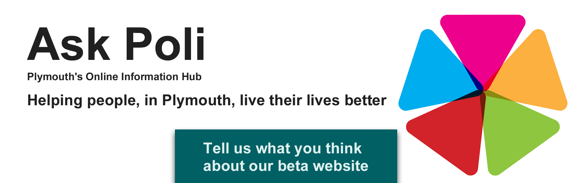 Promotional banner that links to a page where you can tell us what you think of our beta website.