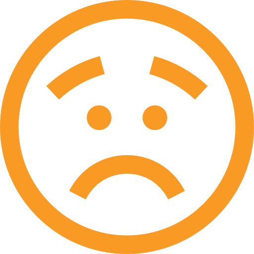 Icon of a sad face linking to the scams section.