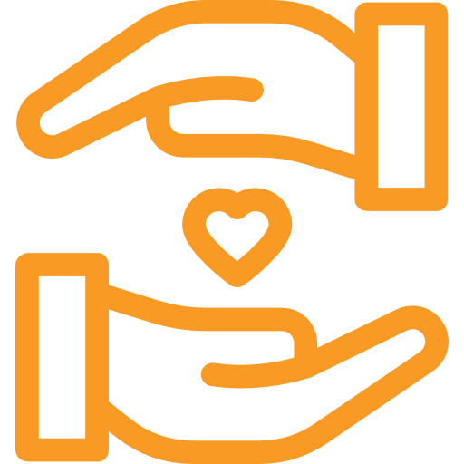 Icon of a two hands and a heart linking to the care homes section.